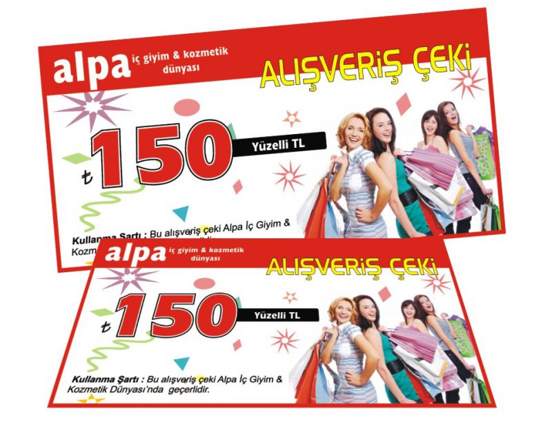 Alpa İç Giyim 150TL Alışveriş Çeki