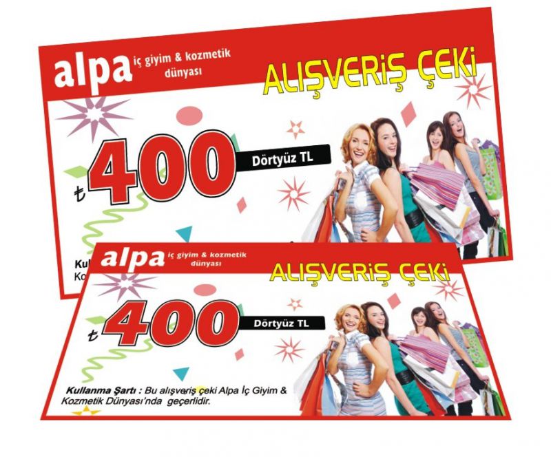 Alpa İç Giyim 400TL Alışveriş Çeki